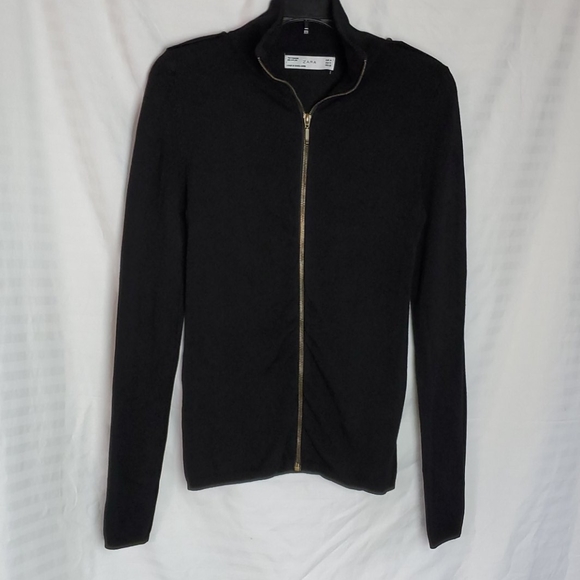 black zipper cardigan